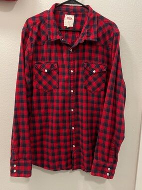 Levi's Buffalo Plaid Pearl Snap Shirt